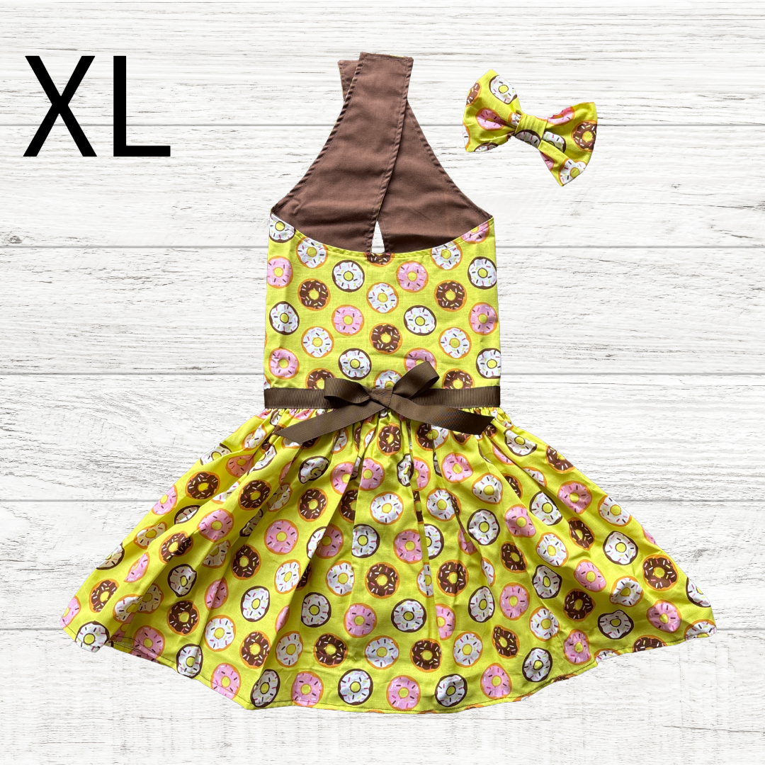 Donut kill my vibe - Dog Dress w/ Matching Headbow - XL