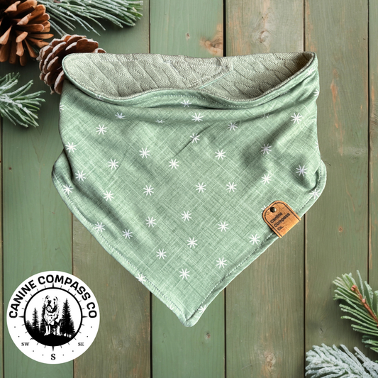 Sage Snow - Reversible Dog Bandana - Canine Compass Co