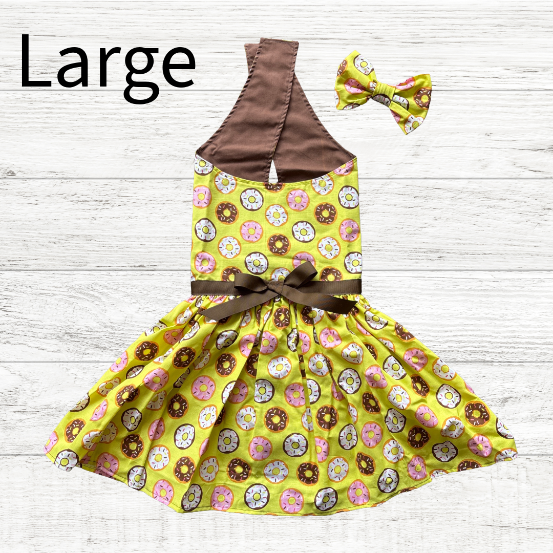 Donut kill my vibe - Dog Dress w/ Matching Headbow - LARGE