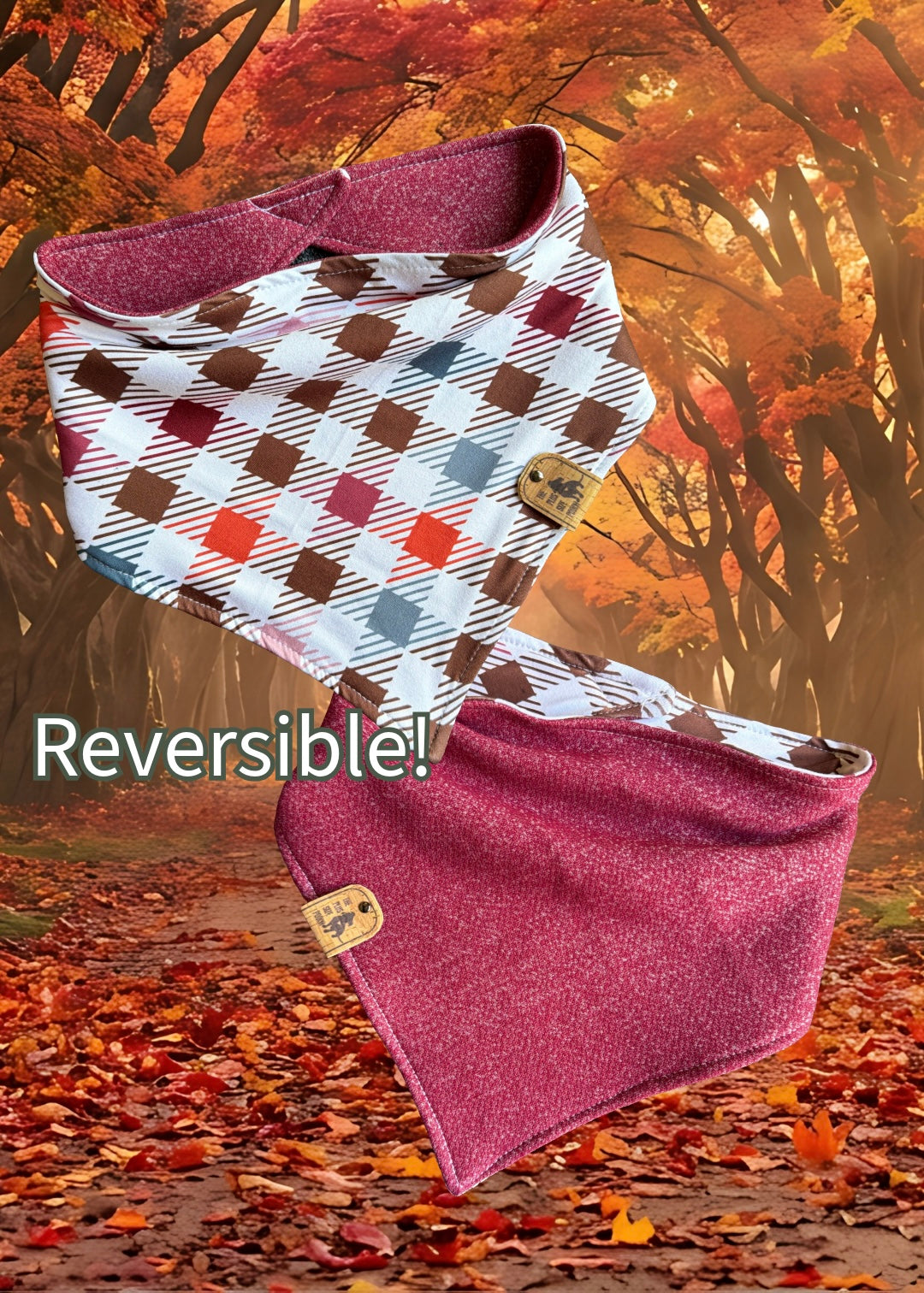 Autumn Stroll - Reversible Dog Bandana - LIMITED SIZES