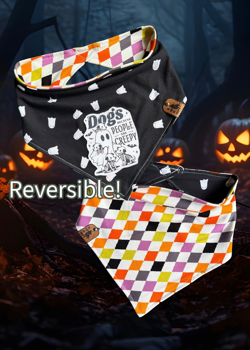 Dogs. Because people are creepy - Reversible Bandana