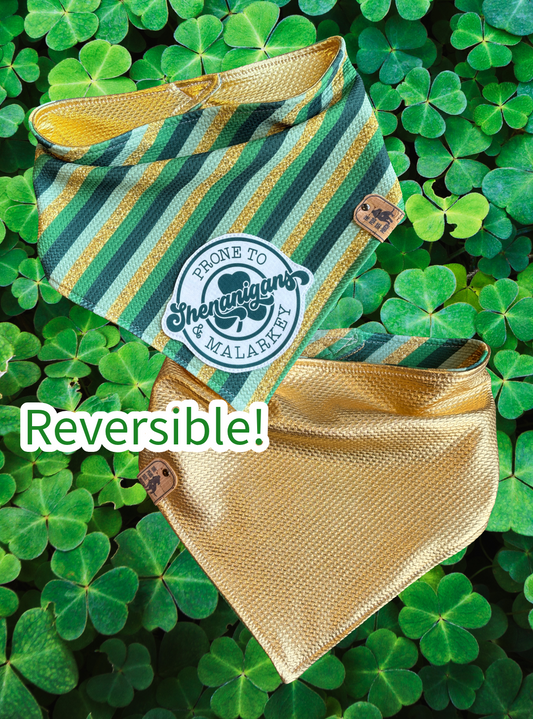 Prone to shenanigans and malarkey - Reversible Dog Bandana