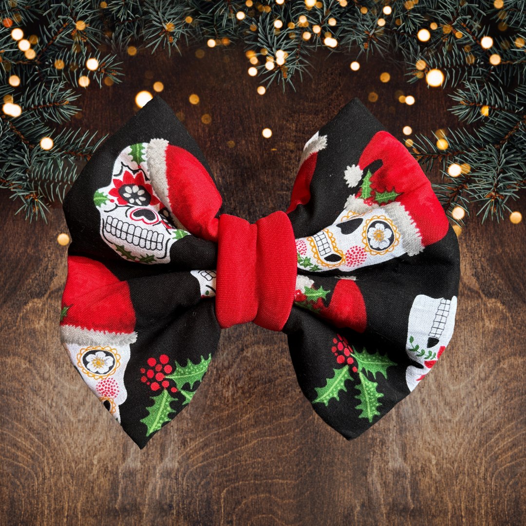 Christmas Sugar Skulls - Chunky Bow Tie