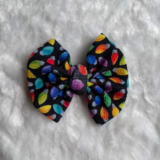 Christmas Lights - 5” Knotty Dog Head Bows