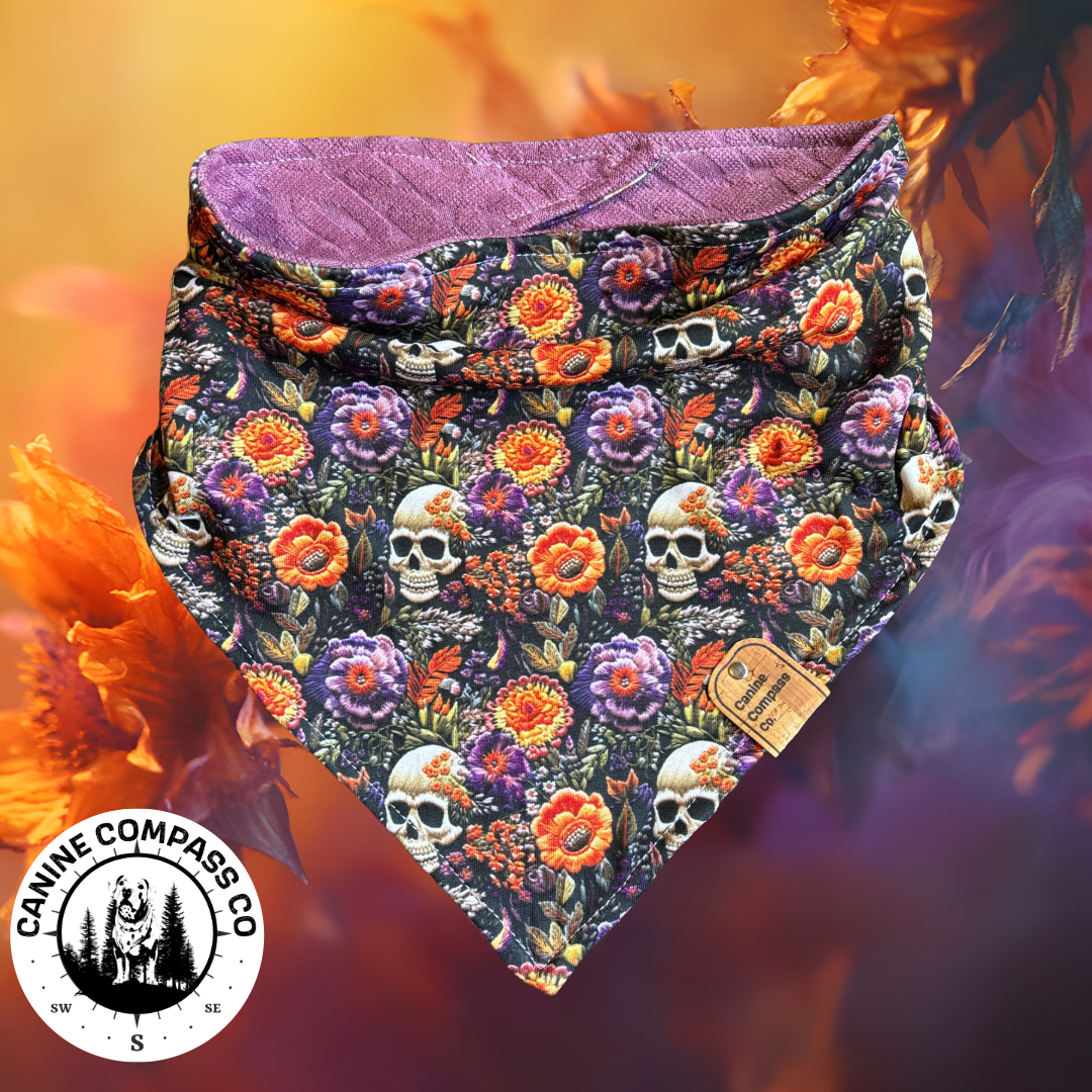 Death Garden - Reversible Dog Bandana - Canine Compass Co