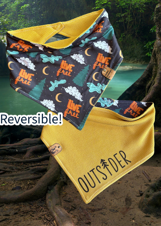 Live Free  - Canine Compass Co - Reversible Dog Bandana
