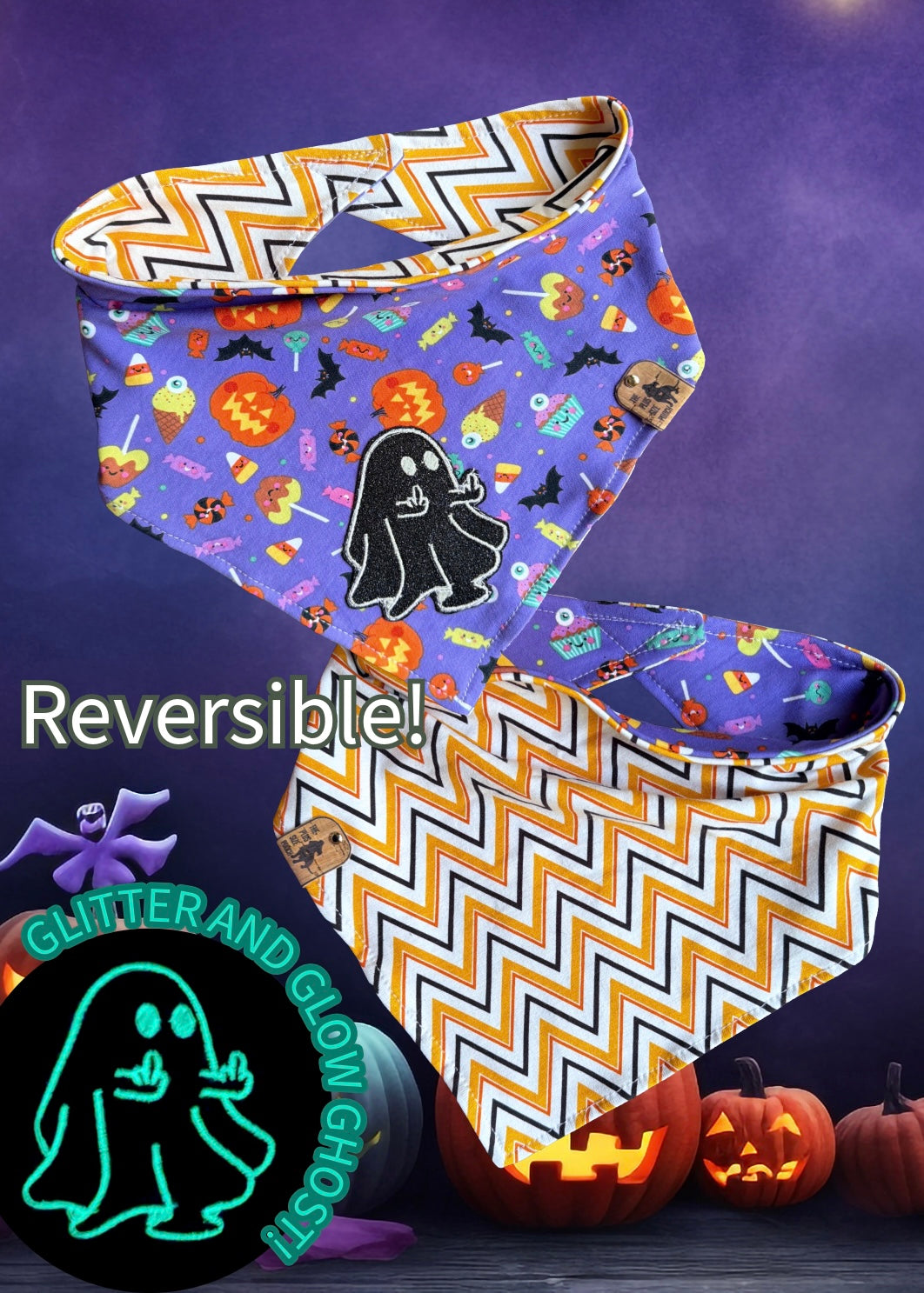 F U Summer - Glitter and Glow Embroidery - Reversible Bandana