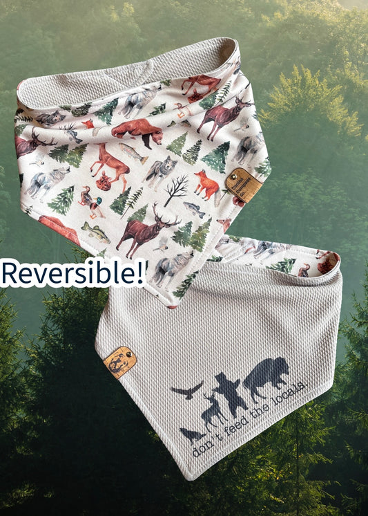 Don’t feed the locals - Canine Compass Co - Reversible Dog Bandana
