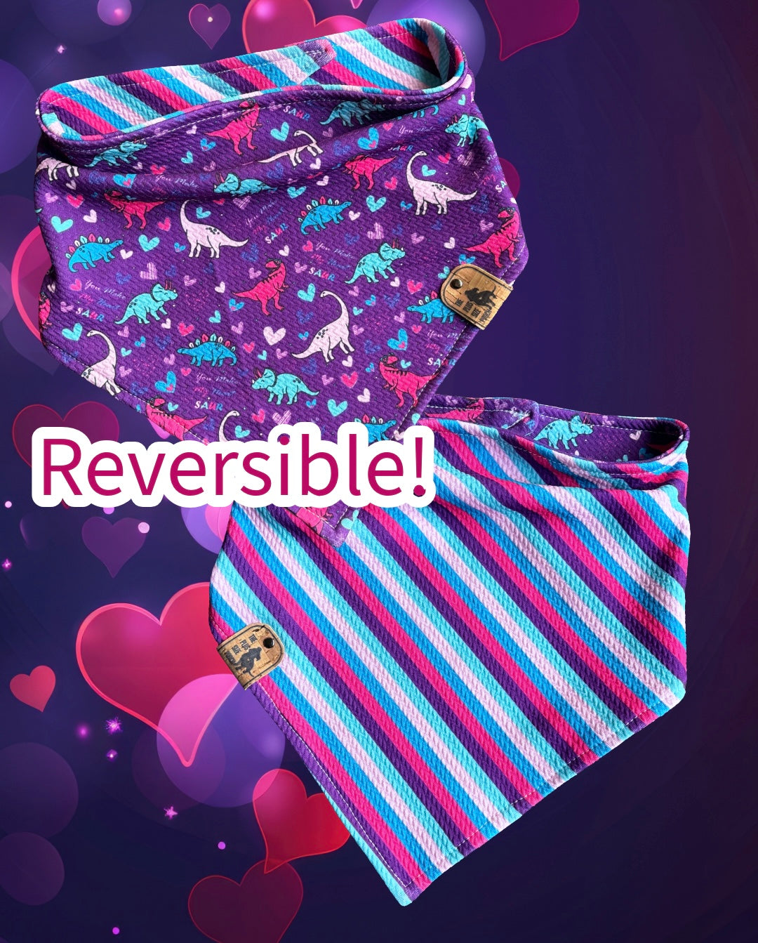 You make my heart rawr - Reversible Dog Bandana - LIMITED SIZES
