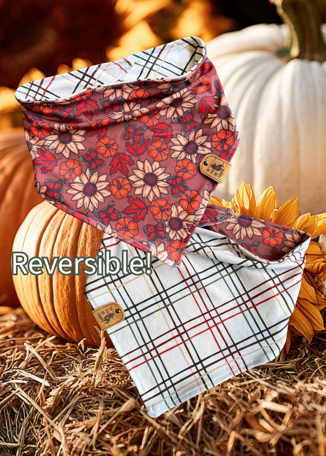 Fall Fields - Reversible Dog Bandana - LIMITED SIZES