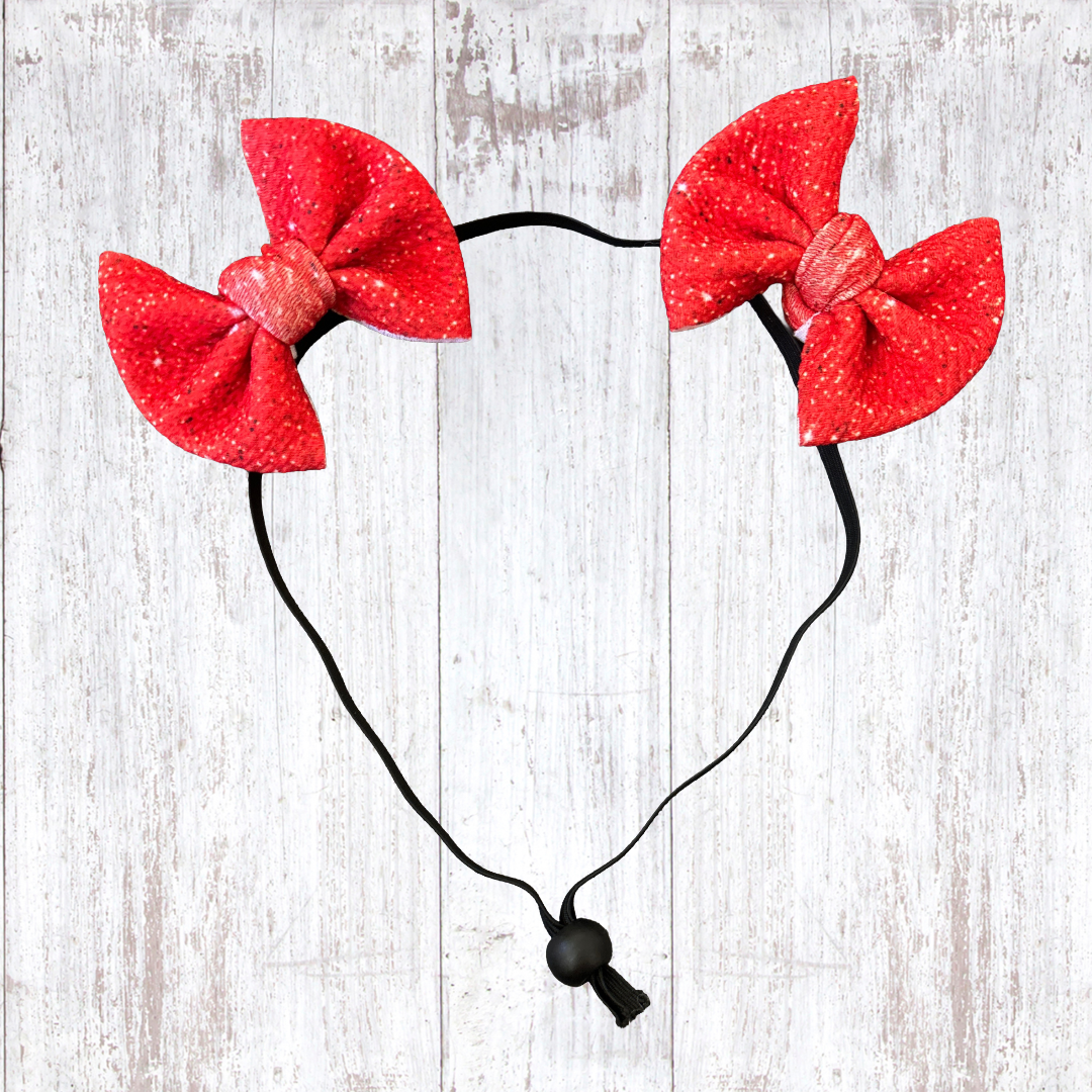 Raspberry Glitz -  Double Bow
