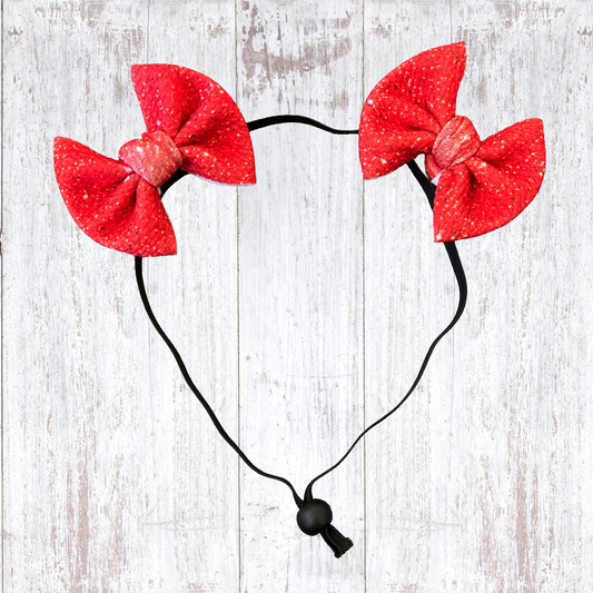 Raspberry Glitz -  Double Bow