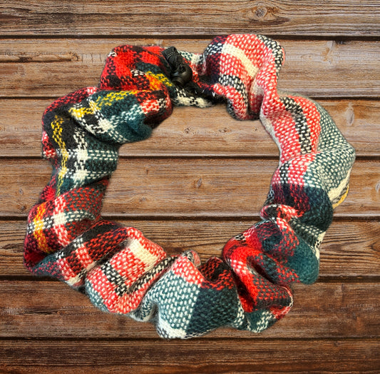 Christmas Plaid Dog Neck Scrunchie