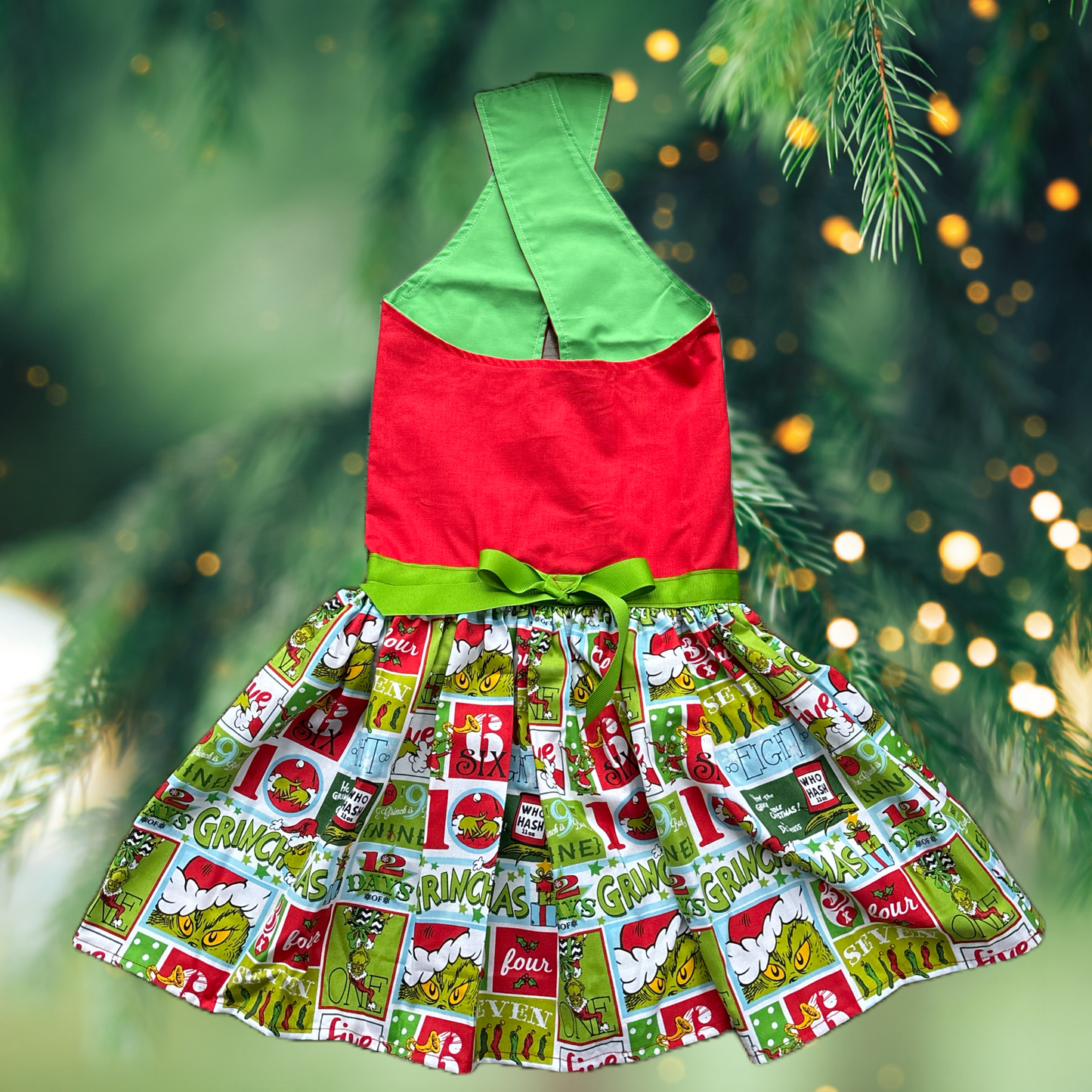Medium - Grinch - Christmas Dog Dress