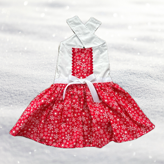 Medium - Snow Princess - Christmas Dog Dress