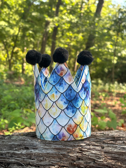 Dragon Scaless - Black Poms - Birthday Crown