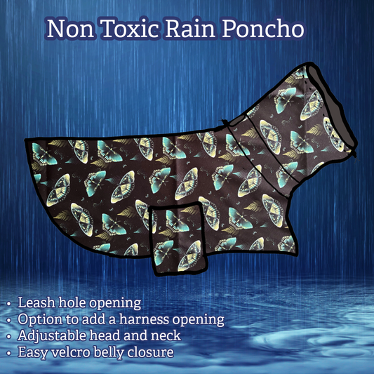 Moonlit Moths - Non Toxic Rain Dog Poncho