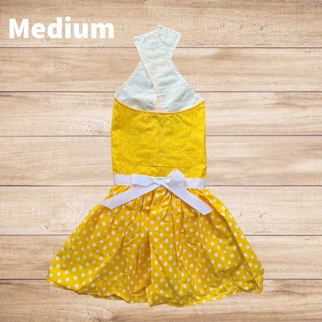 Sunshine Polka Dots - Dog Dress - MEDIUM
