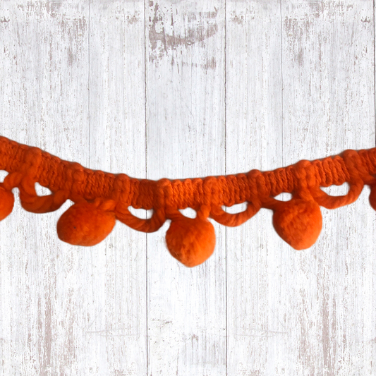 1” Orange Pom Pom Trim